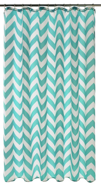 HOME - Chevron Shower Curtain - Aqua